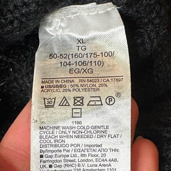 GAP Fair Isle Funnel neck Black and Blue Sweater Size XL - Picture 8 of 13